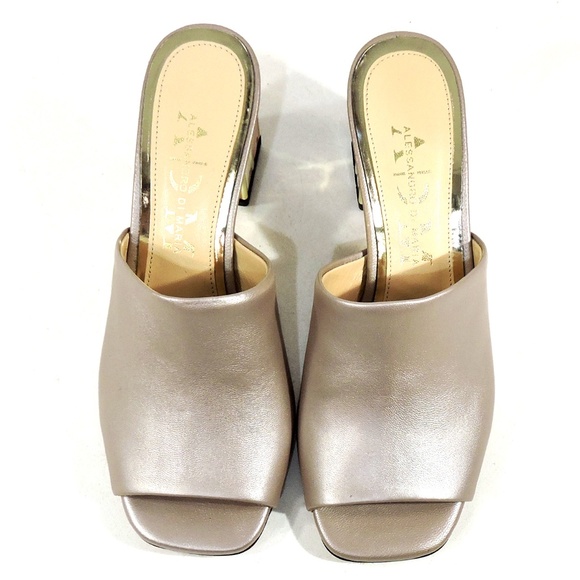 ALESSANDRO DI MARIA 🇮🇹 WOMEN'S BEIGE SOFT LEATHER SUMMER MULES - Picture 6 of 8